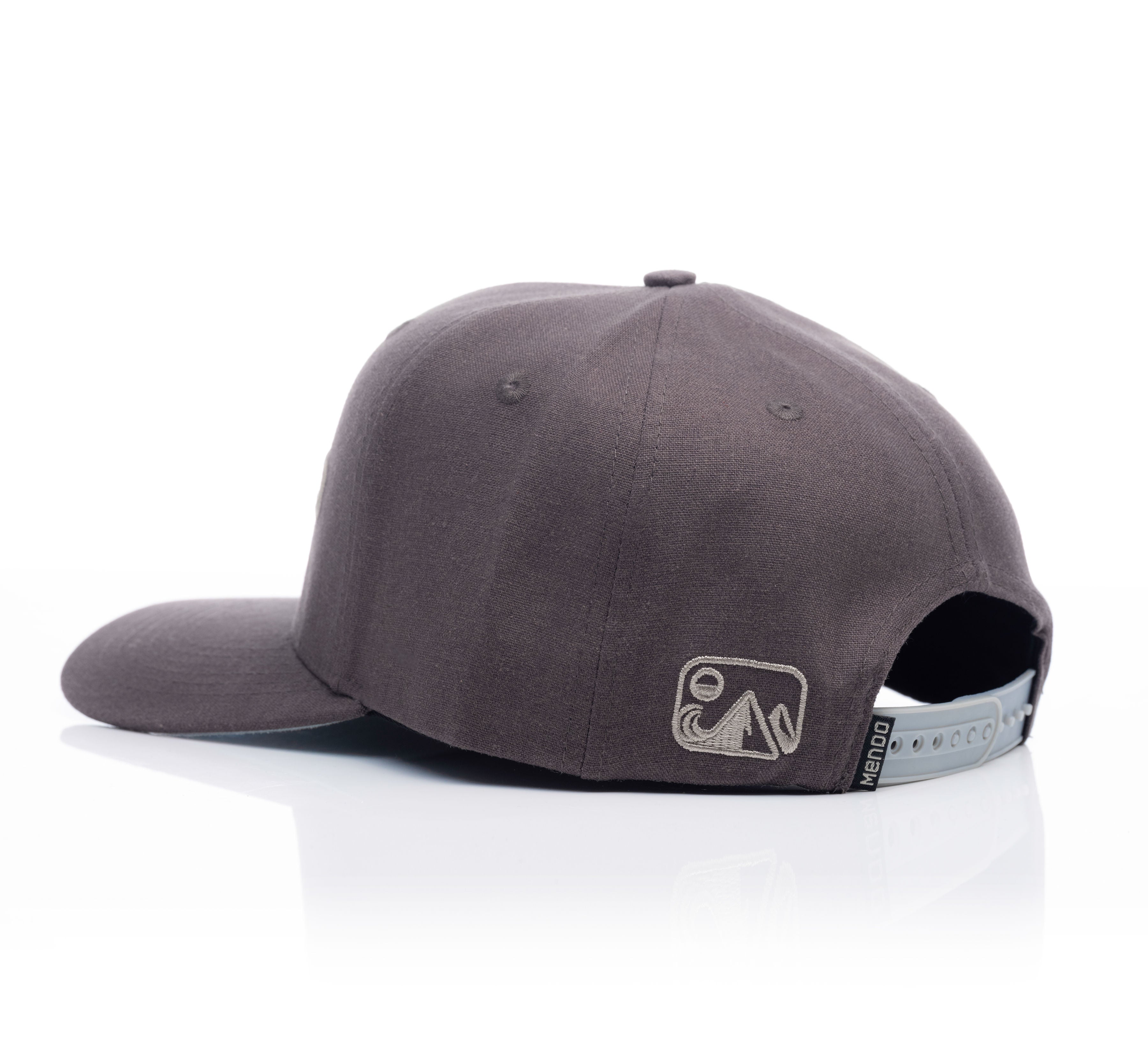 Mendo Eco Hemp Hat Charcoal Wordmark