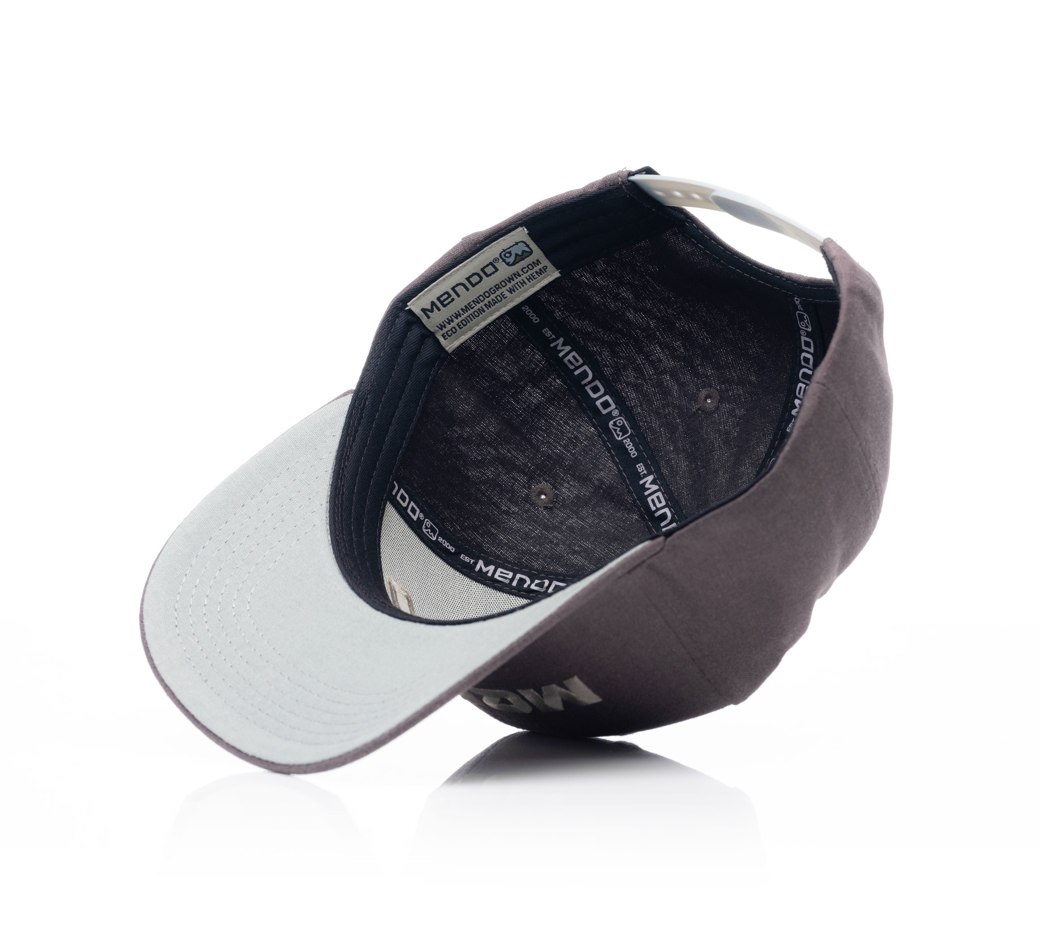 Mendo Eco Hemp Hat Charcoal Wordmark